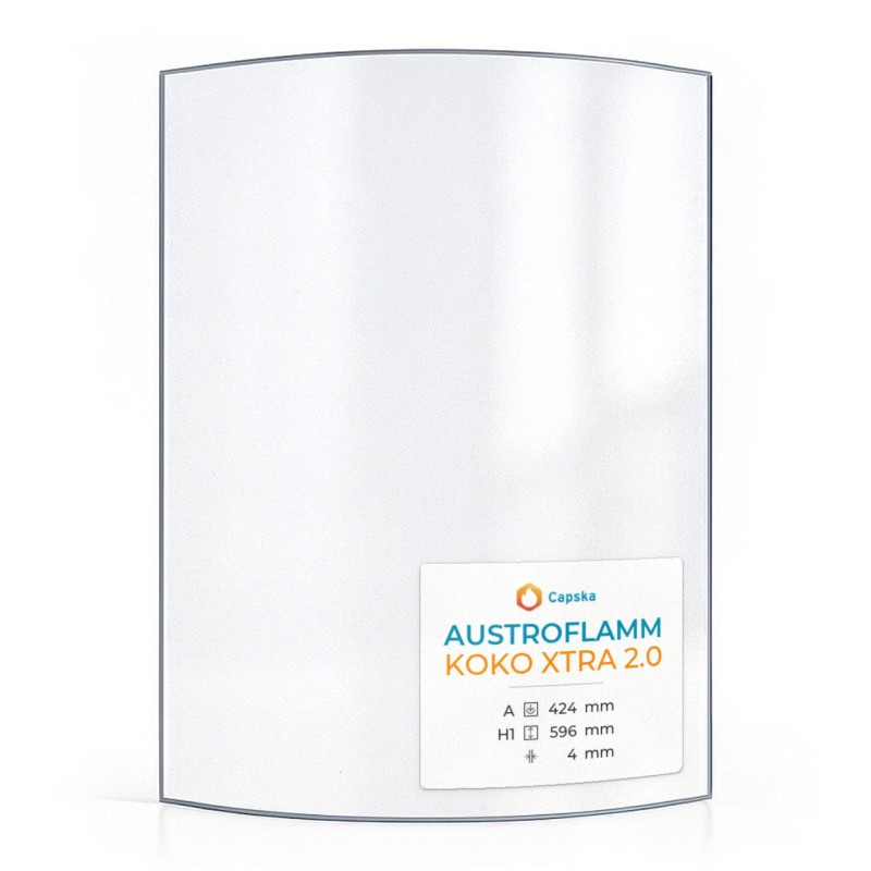 Austroflamm KOKO XTRA 2.0 Glas - Gebogenes Kaminglas für Kaminofen