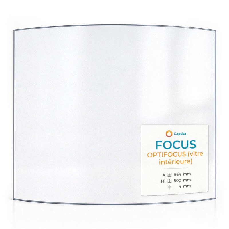 Vitre Focus OPTIFOCUS pour poêle à bois - Verre Courbe