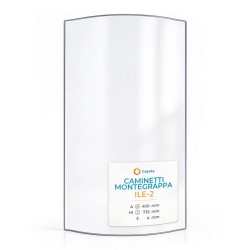 Caminetti Montegrappa ILE-2 Glass - Curved Screen-printed glass panel for wood burning stove