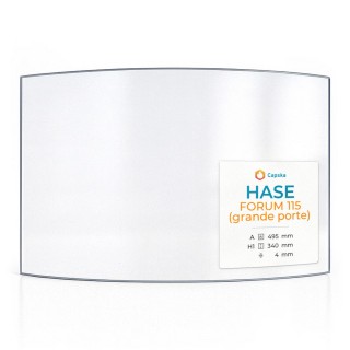 HASE FORUM 115 Curved Glass Panel for Wood Burning Stove