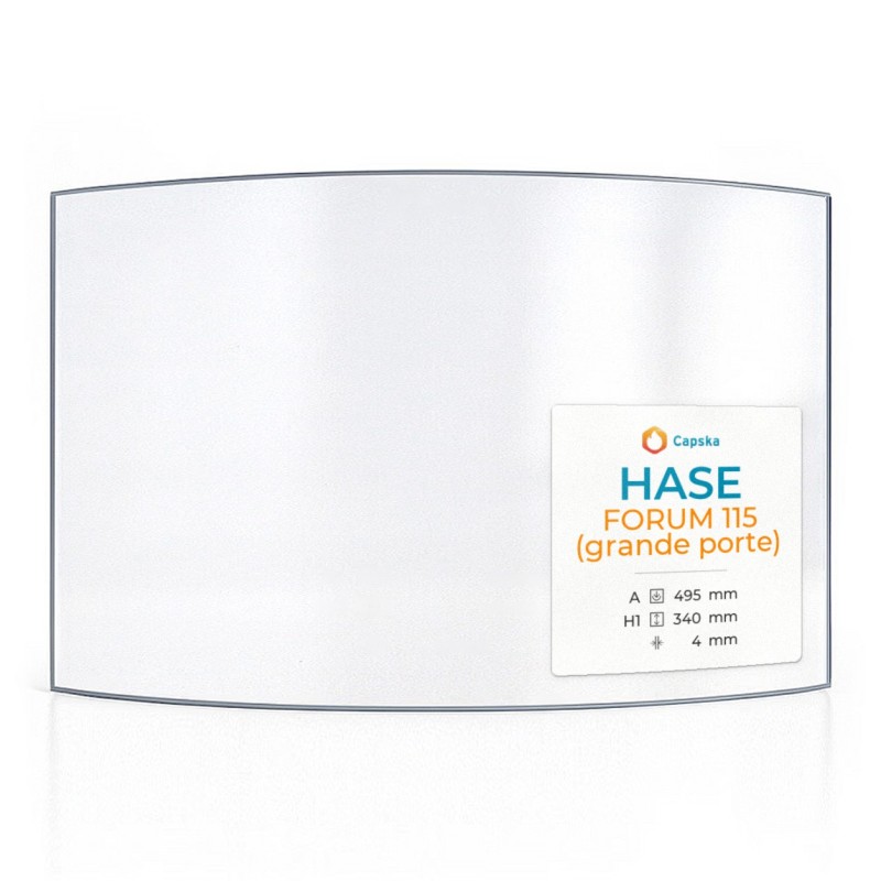 Hase FORUM 115 (große Tür) Glas - Kaminglas für Kaminofen