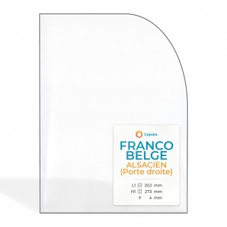 Franco Belge ALSACIEN (rechte Tür) Kaminglas - 1 abgerundete Ecke