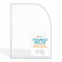 Vitre Franco Belge ALSACIEN (porte droite) - Verre 1 angle arrondi pour poêle à bois