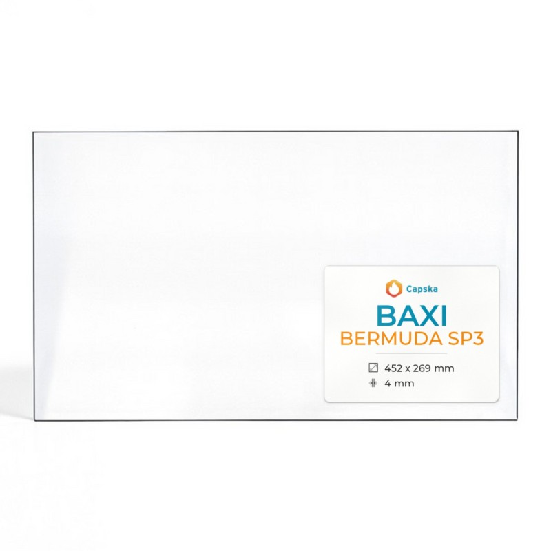Baxi BERMUDA SP3 Glass - Rectangular Gas Stove Panel