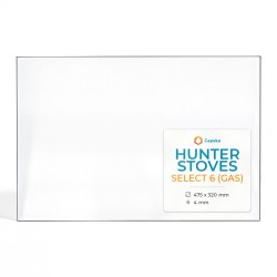 Hunter SELECT 6 (GAS) Glass - Rectangular glass panel for wood burning stove