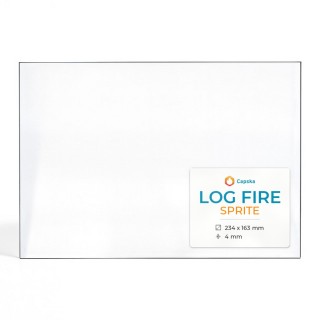 Vitre Log Fire SPRITE - Verre Rectangle pour poêle à bois