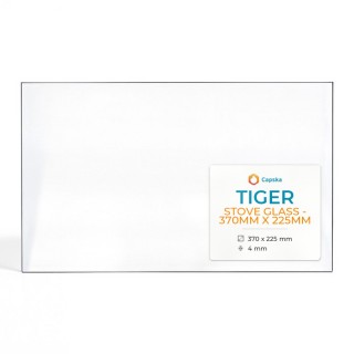 Tiger Stove Glass - 370mm x 225mm Rectangular Panel