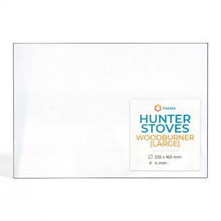 Hunter WOODBURNER (LARGE) Glas - Rechteck Kaminglas für Kaminofen