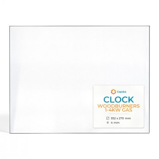 Vetro Clock WOODBURNERS 1-4KW GAS - Vetro Rettangolo per stufa a legna