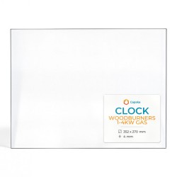 Vitre Clock WOODBURNERS 1-4KW GAS - Verre Rectangle pour poêle à bois