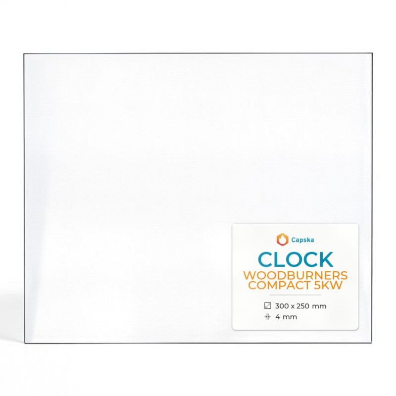 Vetro Clock WOODBURNERS COMPACT 5KW - Rettangolo 300x250x4mm