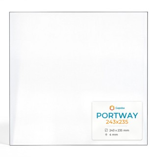 Vitre Portway 243X235 - Verre Rectangle pour poêle à bois