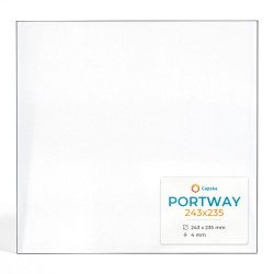 Portway 243X235 Glas - Rechteck Kaminglas für Kaminofen