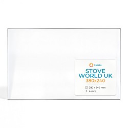 Stove World Uk 380X240 Glass - Rectangular glass panel for wood burning stove