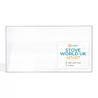 Stove World Uk 427X227 Glas - Rechteck Kaminglas für Kaminofen