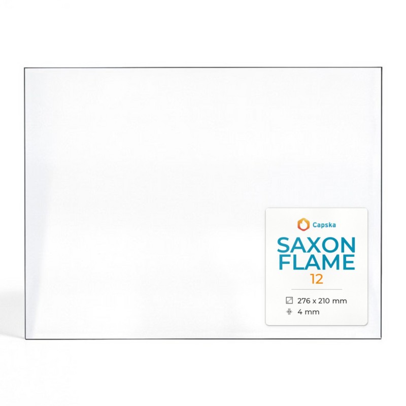 Saxon Flame 12 Glass - Rectangular Panel for Wood Burning Stove