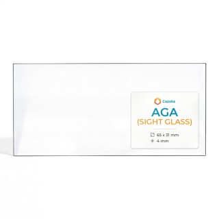 Aga (SIGHT GLASS) Glas - Rechteck Kaminglas für Kaminofen