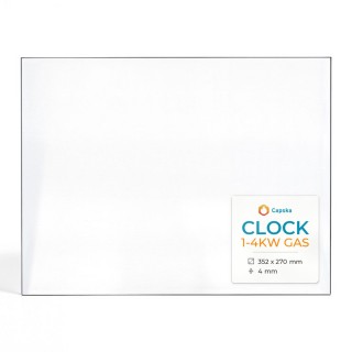 Vitre Clock 1-4KW GAS - Verre Rectangle pour poêle à bois