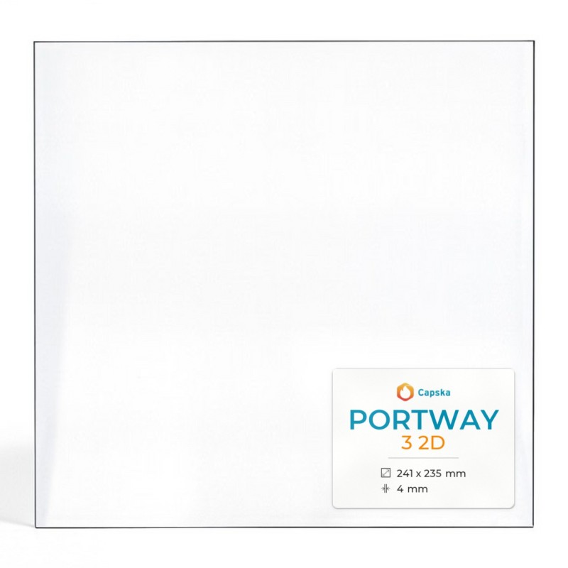 Vetro Portway 3 2D - Vetro rettangolare resistente a temperature fino a 760°C