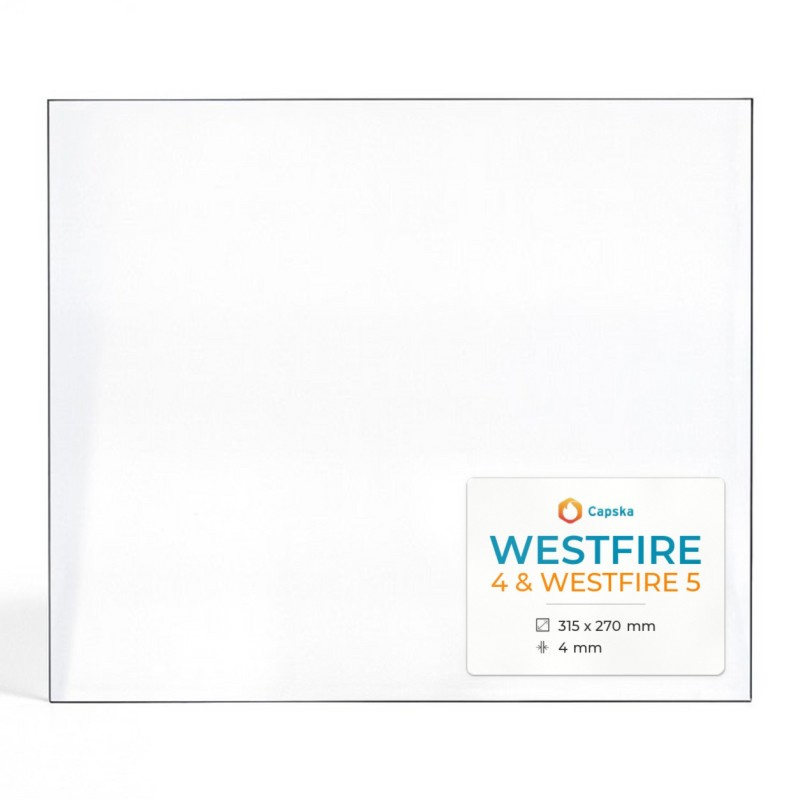 Westfire 4 & 5 Glass - Rectangular Panel for Wood Burning Stove