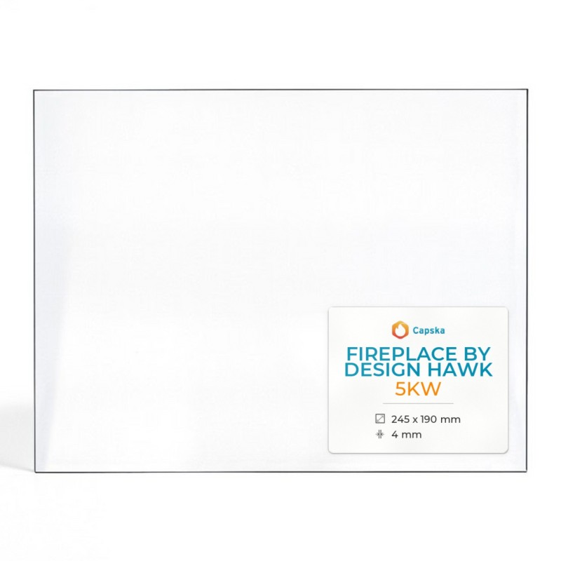 Vitre Fireplace By Design Hawk 5KW - Verre Rectangle pour poêle à bois