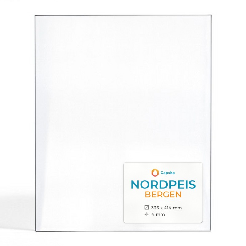 Vitre Nordpeis Bergen 336x414mm pour poêle à bois - Capska
