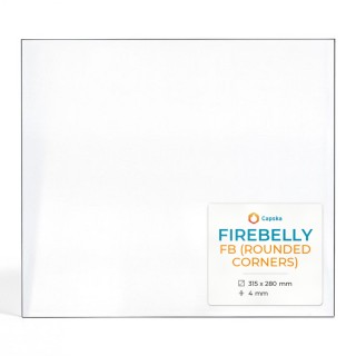 Firebelly FB (ROUNDED CORNERS) Glas - Rechteck Kaminglas für Kaminofen