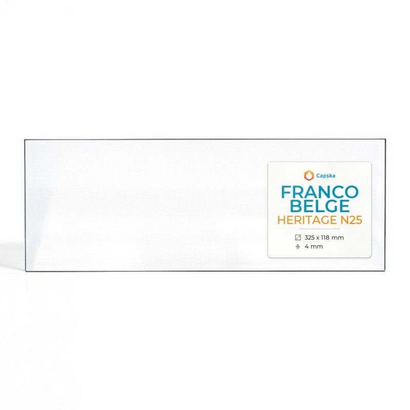 Franco Belge HERITAGE N25 Glas - Rechteck Kaminglas für Kaminofen