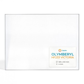 Kaminglas Olymberyl HF233 VICTORIA - Rechteckiges Glas für Kaminofen