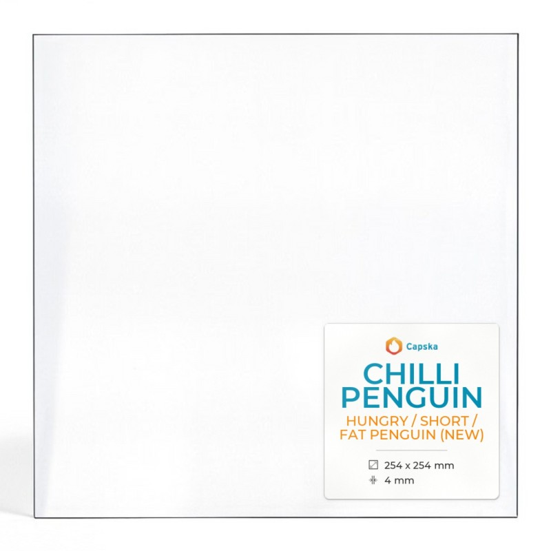 Vetro Chilli Penguin HUNGRY / SHORT / FAT PENGUIN - Rettangolo 254 x 254 x 4 mm