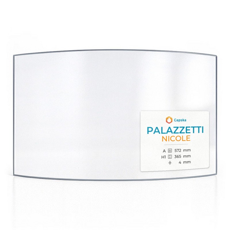 Palazzetti NICOLE Glas - Kaminglas gebogen