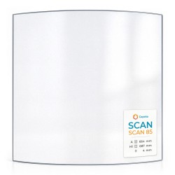 Scan 85 Glas (ohne Siebdruck) - in sich gebogenes Kaminglas für Kaminofen