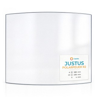 Wood Burning Stove glass for Justus Polarfeuer R2 - High quality ceramic glass - Capska