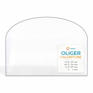 Vitre pour poêle à bois Oliger CALORITUBE - Verre rectangle cintré - Capska