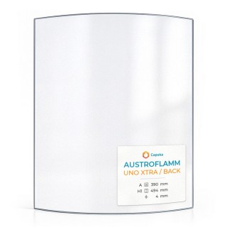 Glas für Kaminofen Austroflamm UNO XTRA / BACK - Hochwertiges Keramikglas - Capska