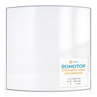 Glas für Kaminofen Romotop STROMBOLI (ohne Siebdruck) - Hochwertiges Keramikglas - Capska
