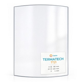 Vitre pour poêle à bois Termatech TT21 - Verre courbe - Capska