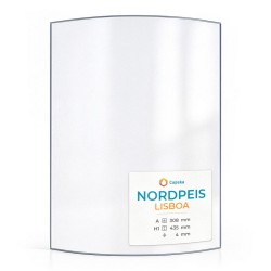 Vitre Nordpeis LISBOA - Verre Courbe Sérigraphié pour poêle à bois