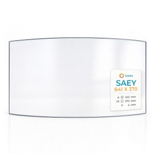 Wood Burning Stove glass for Saey 641 X 370 - High quality ceramic glass - Capska