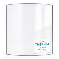 Thermia SANTORINI V1 Glas - in sich gebogenes Kaminglas für Kaminofen