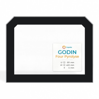 Vitre pour four Godin FOUR PYROLYSE (VITRE INTÉRIEURE) - Verre 2 angles coupés - Capska