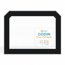 Godin FOUR PYROLYSE (VITRE INTÉRIEURE) Glass - 2 cut corners Screen-printed glass panel for Oven