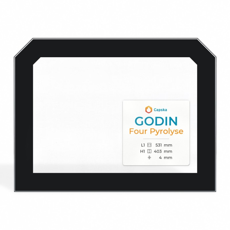 Oven glass for Godin Four Pyrolyse (Vitre Intérieure) - High quality ceramic glass - Capska