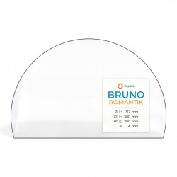 Bruno ROMANTIK Glas - Geschnittener Kreis Kaminglas für Kaminofen
