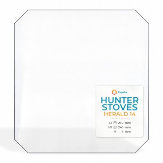 Wood Burning Stove glass for Hunter Stoves Herald 14 - High quality ceramic glass - Capska