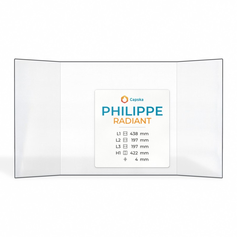 Philippe RADIANT Glas - Prismatisch Kaminglas für Kaminofen