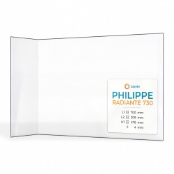 Vitre Philippe RADIANTE 730 - Verre Pliée pour insert