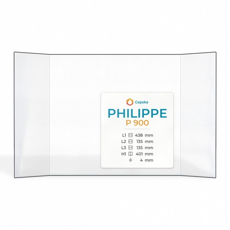 Philippe P 900 Glas - Prismatisch Kaminglas für Kaminofen