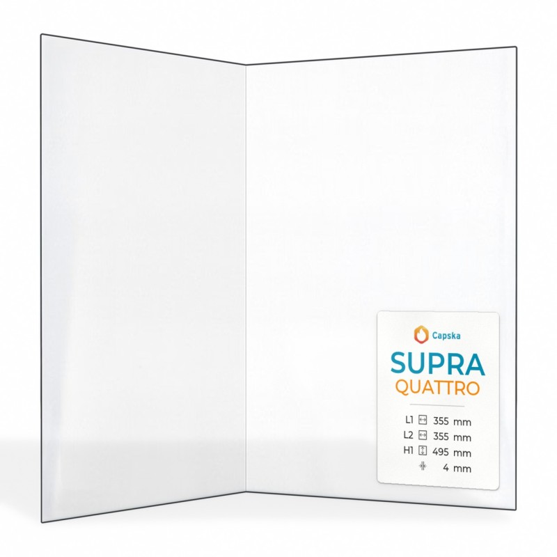 Vitre Supra QUATTRO - Verre Pliée pour poêle à bois