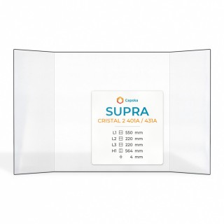 Supra CRISTAL 2 401A/431A Glass Panel for Fireplace Insert